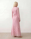Lace Maxi Dress Women, Wedding Guest Mermaid Corset Long Sleeve
