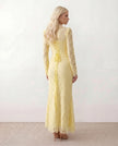 Lace Maxi Dress Women, Wedding Guest Mermaid Corset Long Sleeve