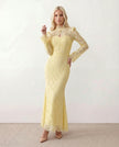 Lace Maxi Dress Women, Wedding Guest Mermaid Corset Long Sleeve