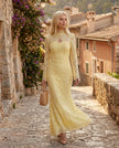 Lace Maxi Dress Women, Wedding Guest Mermaid Corset Long Sleeve