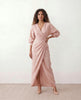Maxi Dress Women, Wedding Guest Wrap V-Neck Tie-Back Long Sleeve