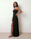 Maxi Dress Women Strapless A-Line Smocked Wedding Guest