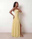 Maxi Dress Women Strapless A-Line Smocked Wedding Guest