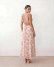 Wedding Guest Midi Dress Women V-Neck Lace-Up Back A-Line