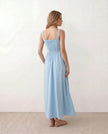 Maxi Dress Women Square Neck Corset A-Line Wedding Guest