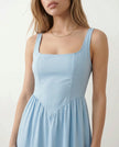 Maxi Dress Women Square Neck Corset A-Line Wedding Guest