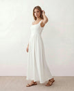 Maxi Dress Women Square Neck Corset A-Line Wedding Guest