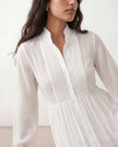 Maxi Dress Women, Wedding Guest Button-Front Lantern Sleeve A-Line