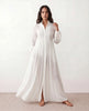 Maxi Dress Women, Wedding Guest Button-Front Lantern Sleeve A-Line