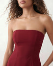 Pleated Mini Dress Women Strapless Square Neck A-Line