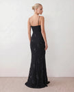 Maxi Dress Women Sweetheart Corset Floral Appliqué Mermaid