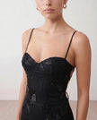 Maxi Dress Women Sweetheart Corset Floral Appliqué Mermaid
