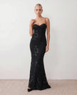 Maxi Dress Women Sweetheart Corset Floral Appliqué Mermaid