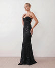 Maxi Dress Women Sweetheart Corset Floral Appliqué Mermaid