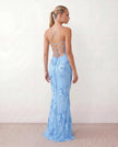 Maxi Dress Women Sweetheart Corset Floral Appliqué Mermaid