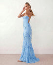 Maxi Dress Women Sweetheart Corset Floral Appliqué Mermaid