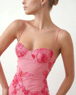 Maxi Dress Women Sweetheart Corset Floral Appliqué Mermaid