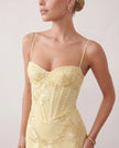 Maxi Dress Women Sweetheart Corset Floral Appliqué Mermaid