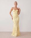 Maxi Dress Women Sweetheart Corset Floral Appliqué Mermaid