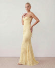 Maxi Dress Women Sweetheart Corset Floral Appliqué Mermaid