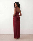 Maxi Dress Women Square Neck Corset Basque Waist Fitted