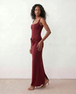 Maxi Dress Women Square Neck Corset Basque Waist Fitted