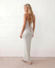 Sequin Maxi Dress Women Strapless Corset Lace-Up Back Formal
