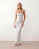 Sequin Maxi Dress Women Strapless Corset Lace-Up Back Formal