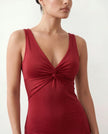 Satin Maxi Dress Women V-Neck Backless Halter Bow Detail