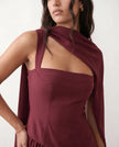 Maxi Dress Women, Basque Waist Corset Lace-Up Back Square Neck A-Line