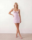 Lace Mini Dress Women Slip Sweetheart Low Back