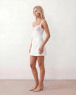 Lace Mini Dress Women Slip Sweetheart Low Back