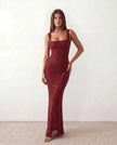 Sequined Maxi Dress Women, Low Open Back Fitted Sheath Square Neck