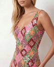 Sequin Mini Dress Women Square Neck Low Back Side Slit Party