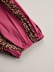 Rose red leopard print chiffon long sleeve jumpsuit for women featuring stylish pants from FJØRNA.