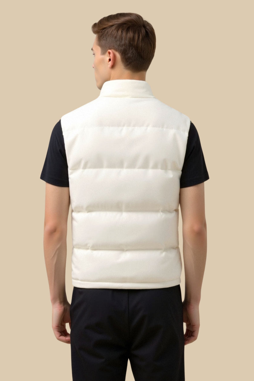 Gilet Vest Men Sleeveless High Stand Collar Zip Regular Fit