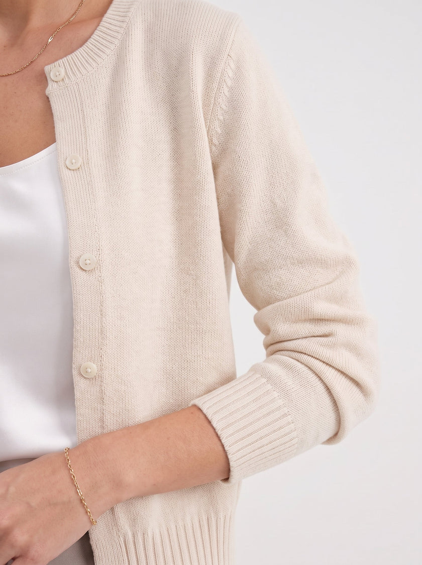 Cardigan Women Short Tailored Button Knit Old Money