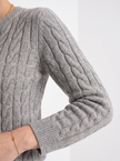 Cable Knit Sweater Women Wool Button Long Sleeve