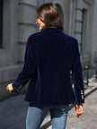 Velvet Blazer Slim Fit Single Button Peak Lapel Evening Jacket | Karin