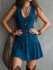 FJØRNA sleeveless mini casual dress with a relaxed fit, featuring a simple design and lightweight fabric, perfect for warm weather.