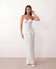 Sequined Maxi Dress Women Strapless Sweetheart Corset Ruched Waist Formal