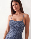 Sequin Maxi Dress Women Square Neck Lace-Up Back Slit Formal