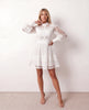 Lace Mini Dress Women Long Sleeve Openwork Cocktail