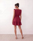 Ruffle Mini Dress Women V-Neck Tiered Skater Boho Summer Yellow