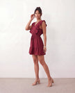 Ruffle Mini Dress Women V-Neck Tiered Skater Boho Summer Yellow