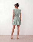 Ruffle Mini Dress Women V-Neck Tiered Skater Boho Summer Yellow