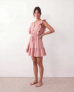 Ruffle Mini Dress Women V-Neck Tiered Skater Boho Summer Yellow