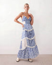 Maxi Dress Women Spaghetti Strap Low Back Tiered Ruffle A-Line Summer