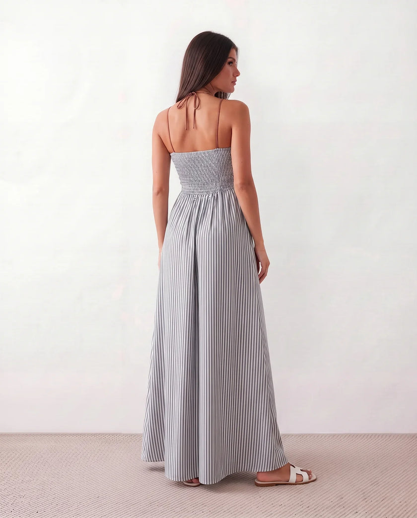 Halter Maxi Dress Women Summer Spaghetti Strap V-Neck Backless