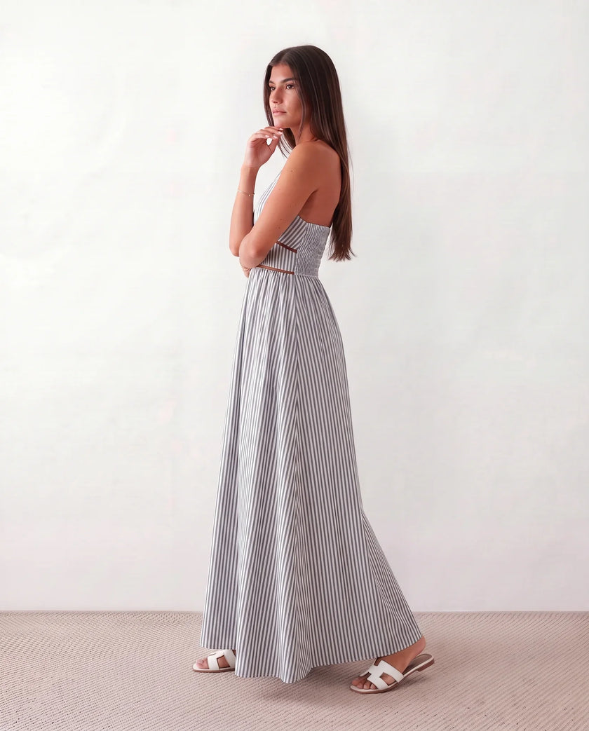 Halter Maxi Dress Women Summer Spaghetti Strap V-Neck Backless